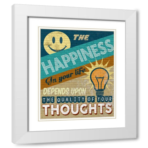 Your Thoughts White Modern Wood Framed Art Print with Double Matting by Knutsen, Conrad