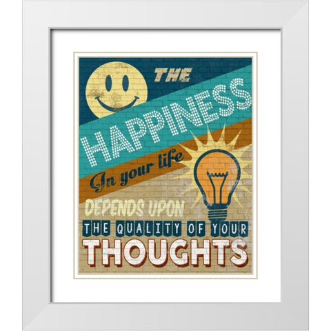 Your Thoughts White Modern Wood Framed Art Print with Double Matting by Knutsen, Conrad