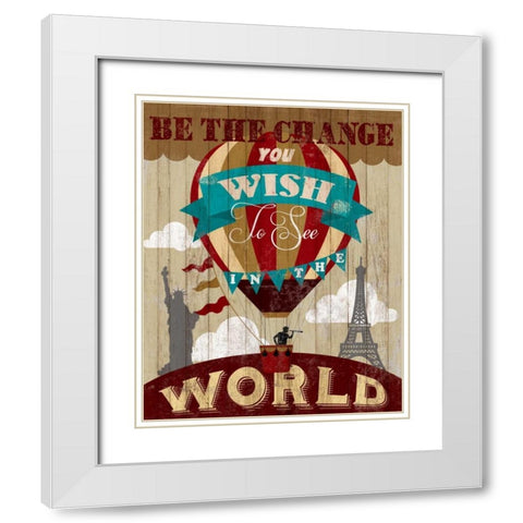 Be The Change White Modern Wood Framed Art Print with Double Matting by Knutsen, Conrad