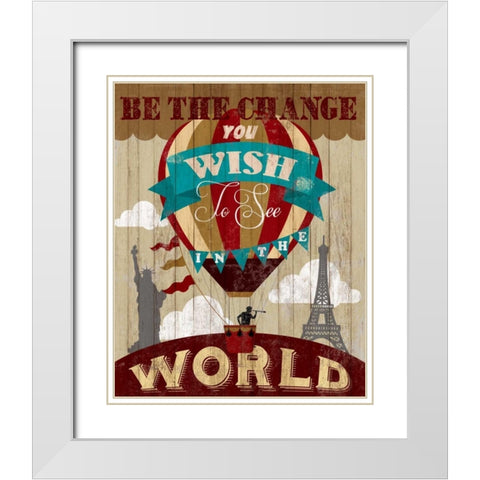 Be The Change White Modern Wood Framed Art Print with Double Matting by Knutsen, Conrad