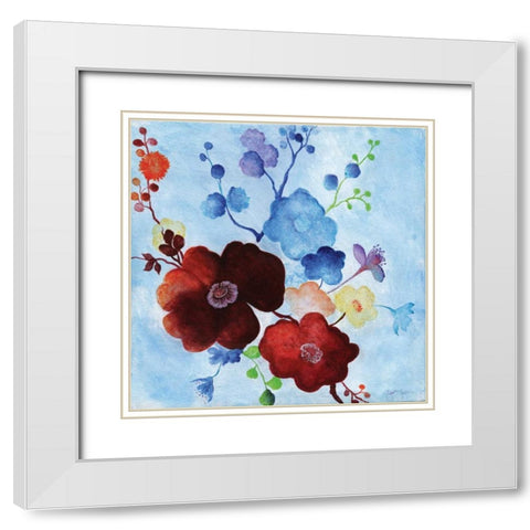Japanese Garden I White Modern Wood Framed Art Print with Double Matting by Tava Studios