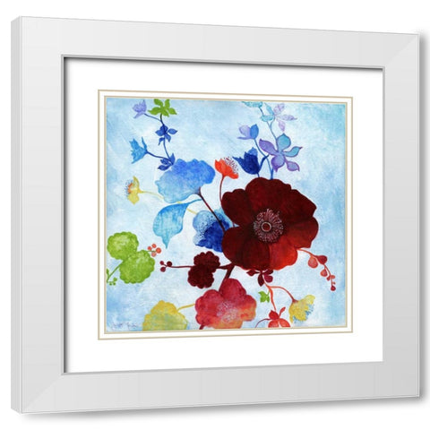 Japanese Garden II White Modern Wood Framed Art Print with Double Matting by Tava Studios