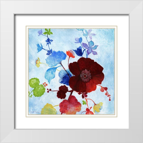 Japanese Garden II White Modern Wood Framed Art Print with Double Matting by Tava Studios