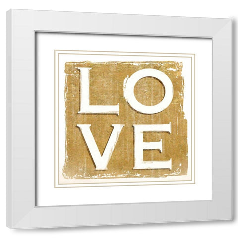 Love White Modern Wood Framed Art Print with Double Matting by Donovan, Kelly