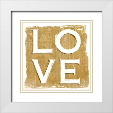 Love White Modern Wood Framed Art Print with Double Matting by Donovan, Kelly