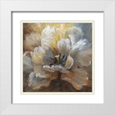 Blooming III White Modern Wood Framed Art Print with Double Matting by Nan