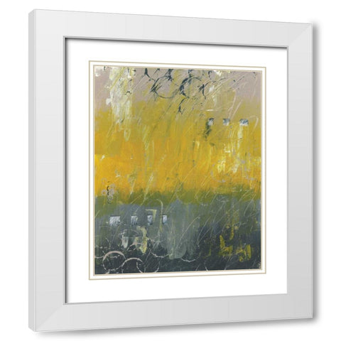 Yellow Abstract II White Modern Wood Framed Art Print with Double Matting by Coopersmith, Justin