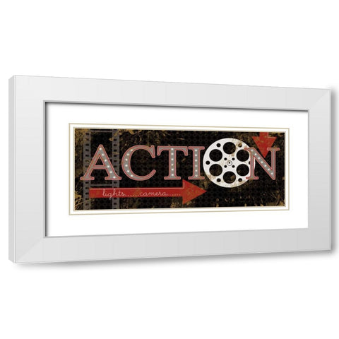 Action White Modern Wood Framed Art Print with Double Matting by Robinson, Carol