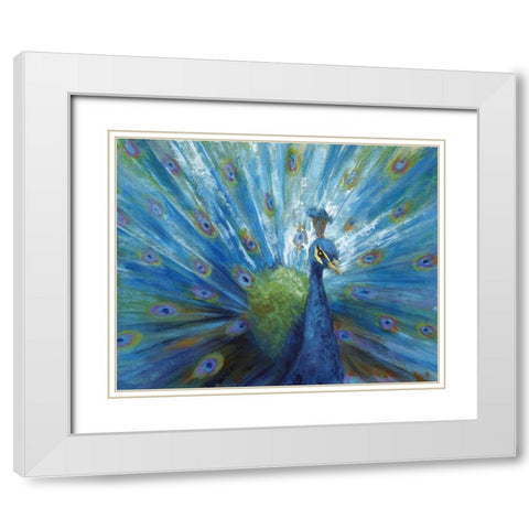 Majestic in Blue White Modern Wood Framed Art Print with Double Matting by Nan