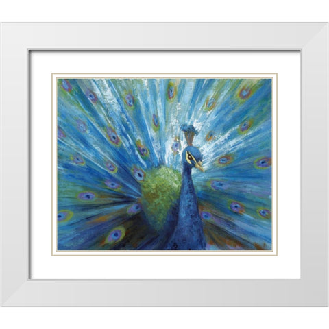 Majestic in Blue White Modern Wood Framed Art Print with Double Matting by Nan