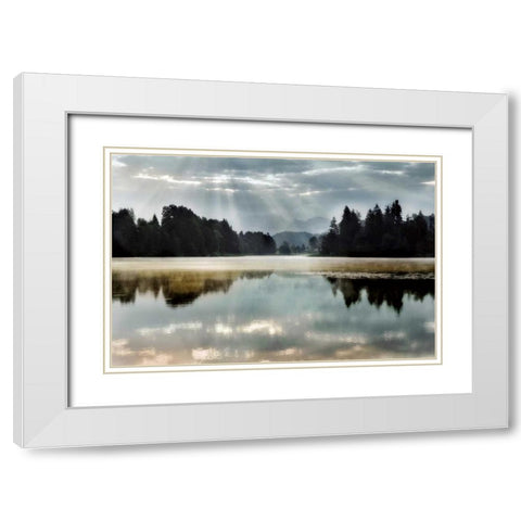 Morning Bliss I White Modern Wood Framed Art Print with Double Matting by Weisz, Irene