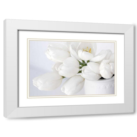 Elegant in White White Modern Wood Framed Art Print with Double Matting by Naugle, Karen
