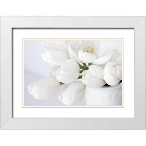 Elegant in White White Modern Wood Framed Art Print with Double Matting by Naugle, Karen