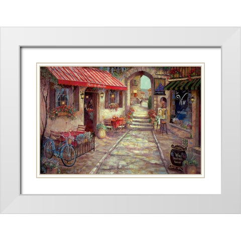 Bar du Marche White Modern Wood Framed Art Print with Double Matting by Manning, Ruane
