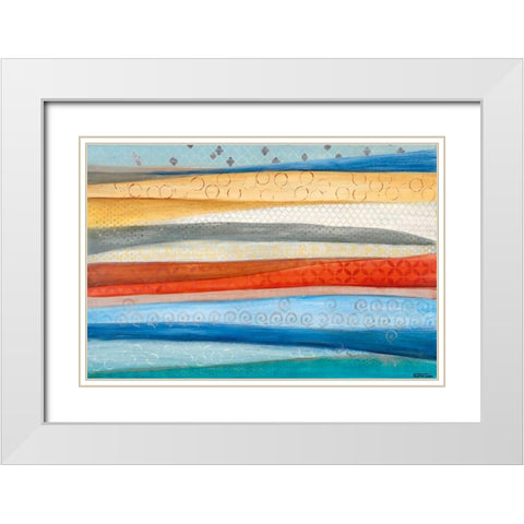 Layers of the Earth White Modern Wood Framed Art Print with Double Matting by Tava Studios