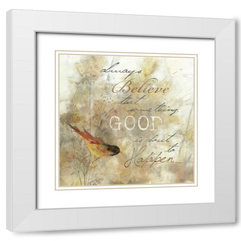 Nature Notation I White Modern Wood Framed Art Print with Double Matting by Robinson, Carol