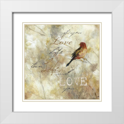 Nature Notation II White Modern Wood Framed Art Print with Double Matting by Robinson, Carol