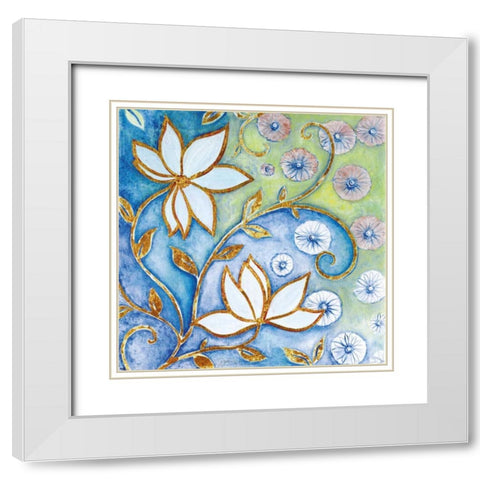 Garden Fantasy I White Modern Wood Framed Art Print with Double Matting by Tava Studios