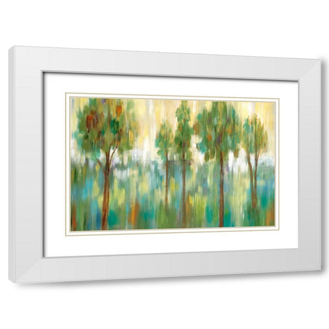 Meadow Light White Modern Wood Framed Art Print with Double Matting by Nan