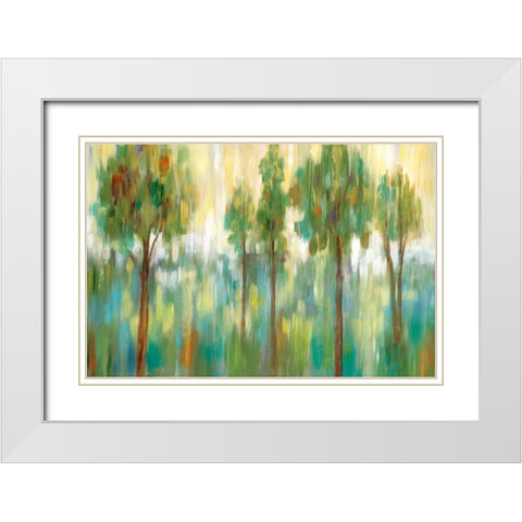 Meadow Light White Modern Wood Framed Art Print with Double Matting by Nan