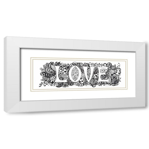 Love White Modern Wood Framed Art Print with Double Matting by Olson, Charlene
