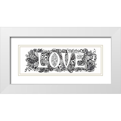 Love White Modern Wood Framed Art Print with Double Matting by Olson, Charlene
