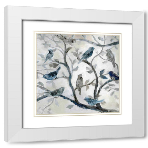 Morning Song II White Modern Wood Framed Art Print with Double Matting by Nan