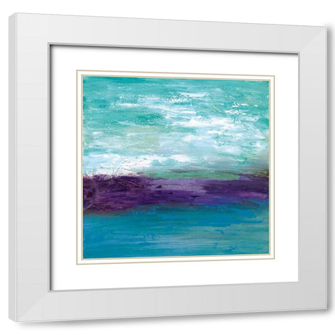 The Wave White Modern Wood Framed Art Print with Double Matting by Tava Studios