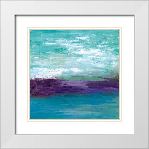 The Wave White Modern Wood Framed Art Print with Double Matting by Tava Studios