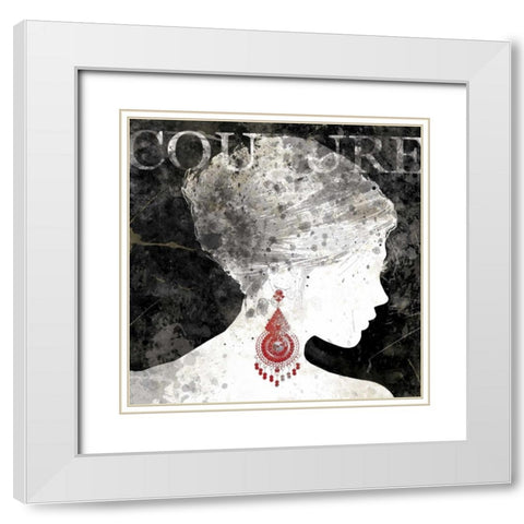 Fashion Silhouette I White Modern Wood Framed Art Print with Double Matting by Robinson, Carol