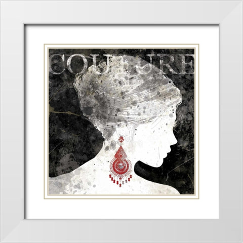 Fashion Silhouette I White Modern Wood Framed Art Print with Double Matting by Robinson, Carol