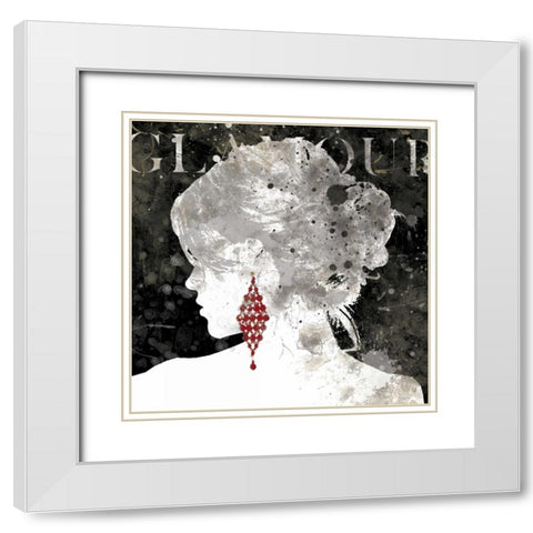Fashion Silhouette II White Modern Wood Framed Art Print with Double Matting by Robinson, Carol