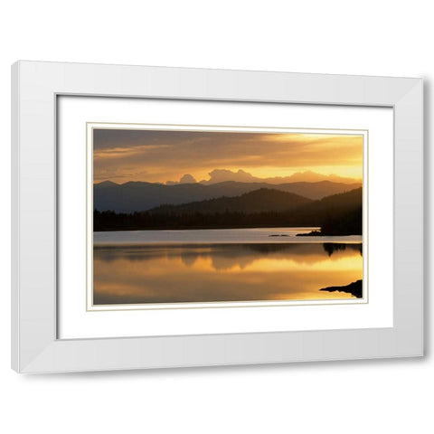 Sunset at Rainbow Lake White Modern Wood Framed Art Print with Double Matting by Delimont, Danita