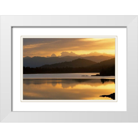 Sunset at Rainbow Lake White Modern Wood Framed Art Print with Double Matting by Delimont, Danita