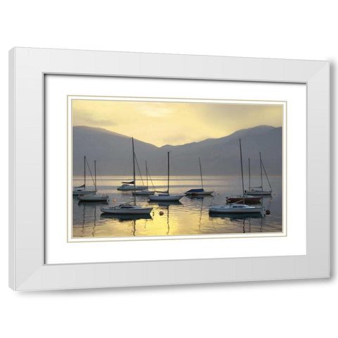 Lago di Garda White Modern Wood Framed Art Print with Double Matting by Delimont, Danita