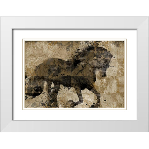 Midnight Stallion White Modern Wood Framed Art Print with Double Matting by Robinson, Carol