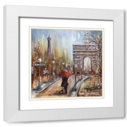 Embrace by the Arc White Modern Wood Framed Art Print with Double Matting by Dunlap, Marilyn
