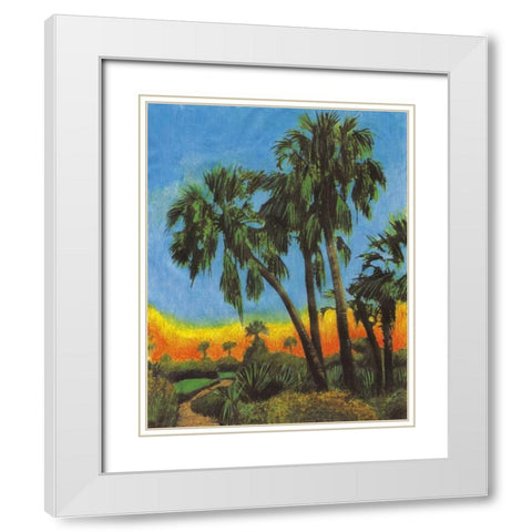 Tropical Sunset I White Modern Wood Framed Art Print with Double Matting by Pattinian, Merri