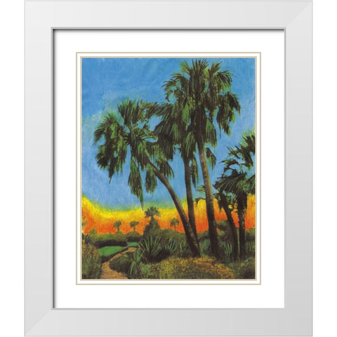 Tropical Sunset I White Modern Wood Framed Art Print with Double Matting by Pattinian, Merri