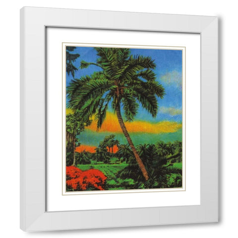 Tropical Sunset White Modern Wood Framed Art Print with Double Matting by Pattinian, Merri