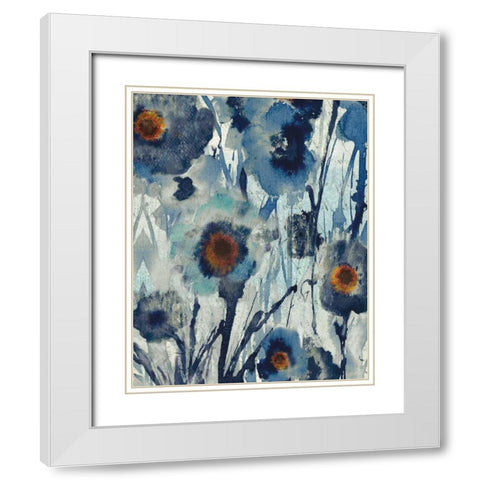 Forget Me Not II White Modern Wood Framed Art Print with Double Matting by Jill, Susan