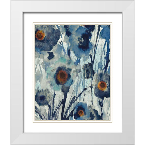 Forget Me Not II White Modern Wood Framed Art Print with Double Matting by Jill, Susan