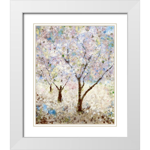 Cherry Blossoms II White Modern Wood Framed Art Print with Double Matting by Craven, Katrina