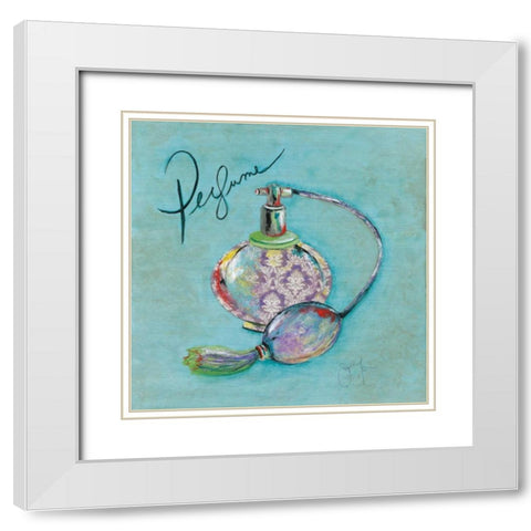 Perfume White Modern Wood Framed Art Print with Double Matting by Tava Studios