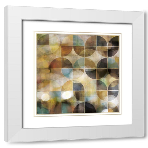 Bokeh Pattern II White Modern Wood Framed Art Print with Double Matting by Craven, Katrina