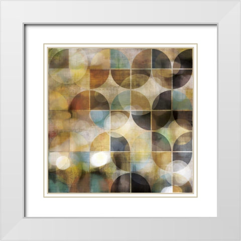 Bokeh Pattern II White Modern Wood Framed Art Print with Double Matting by Craven, Katrina