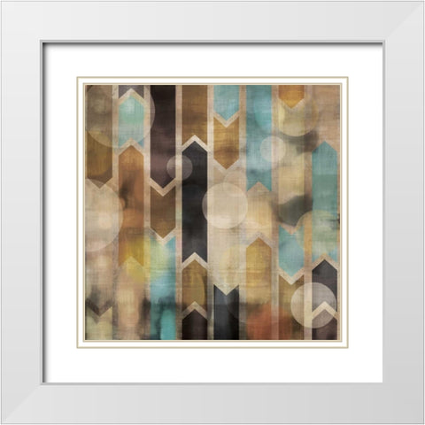 Bokeh Pattern III White Modern Wood Framed Art Print with Double Matting by Craven, Katrina
