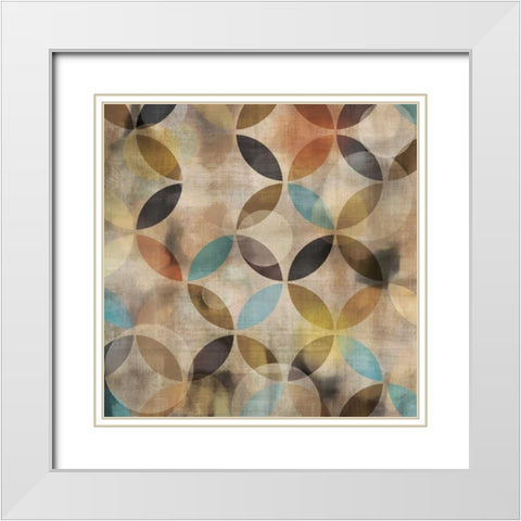 Bokeh Pattern IV White Modern Wood Framed Art Print with Double Matting by Craven, Katrina