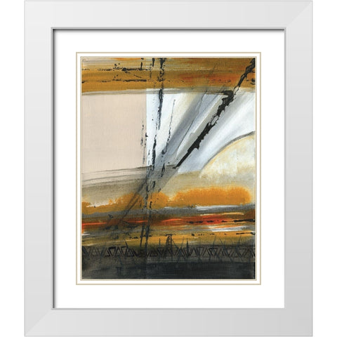 Brown Settlement III White Modern Wood Framed Art Print with Double Matting by Jill, Susan