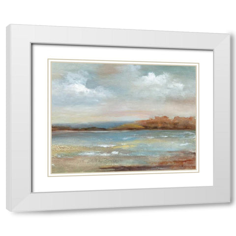 Ocean Breeze I White Modern Wood Framed Art Print with Double Matting by Nan